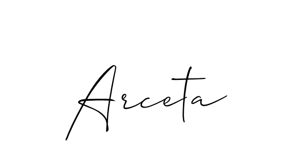 Also we have Arceta name is the best signature style. Create professional handwritten signature collection using Allison_Script autograph style. Arceta signature style 2 images and pictures png