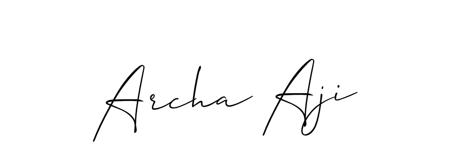 Make a beautiful signature design for name Archa Aji. With this signature (Allison_Script) style, you can create a handwritten signature for free. Archa Aji signature style 2 images and pictures png