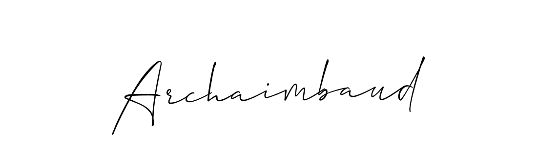 How to make Archaimbaud name signature. Use Allison_Script style for creating short signs online. This is the latest handwritten sign. Archaimbaud signature style 2 images and pictures png