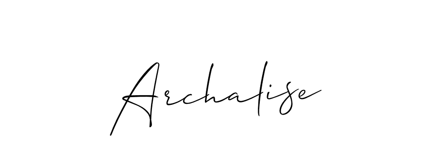 Make a beautiful signature design for name Archalise. With this signature (Allison_Script) style, you can create a handwritten signature for free. Archalise signature style 2 images and pictures png