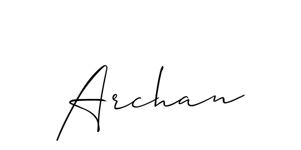 Make a beautiful signature design for name Archan. With this signature (Allison_Script) style, you can create a handwritten signature for free. Archan signature style 2 images and pictures png