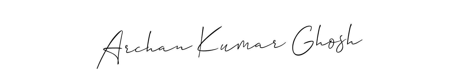 You should practise on your own different ways (Allison_Script) to write your name (Archan Kumar Ghosh) in signature. don't let someone else do it for you. Archan Kumar Ghosh signature style 2 images and pictures png