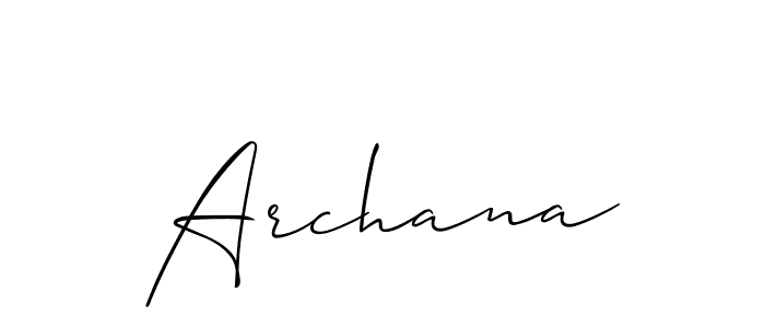 Create a beautiful signature design for name Archana. With this signature (Allison_Script) fonts, you can make a handwritten signature for free. Archana signature style 2 images and pictures png