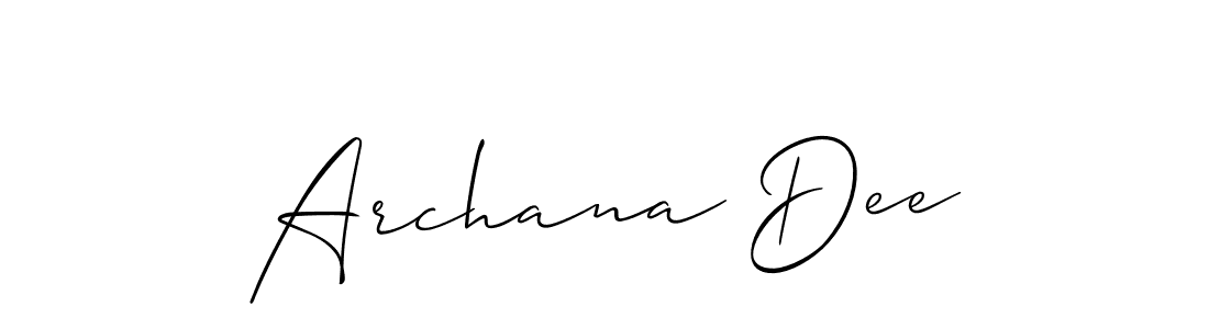 Also we have Archana Dee name is the best signature style. Create professional handwritten signature collection using Allison_Script autograph style. Archana Dee signature style 2 images and pictures png