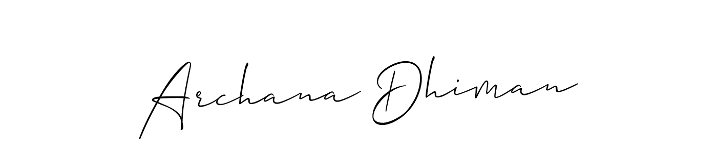 if you are searching for the best signature style for your name Archana Dhiman. so please give up your signature search. here we have designed multiple signature styles  using Allison_Script. Archana Dhiman signature style 2 images and pictures png