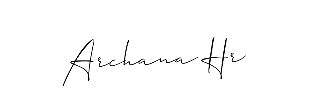Design your own signature with our free online signature maker. With this signature software, you can create a handwritten (Allison_Script) signature for name Archana Hr. Archana Hr signature style 2 images and pictures png