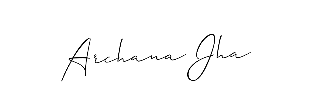 Also You can easily find your signature by using the search form. We will create Archana Jha name handwritten signature images for you free of cost using Allison_Script sign style. Archana Jha signature style 2 images and pictures png