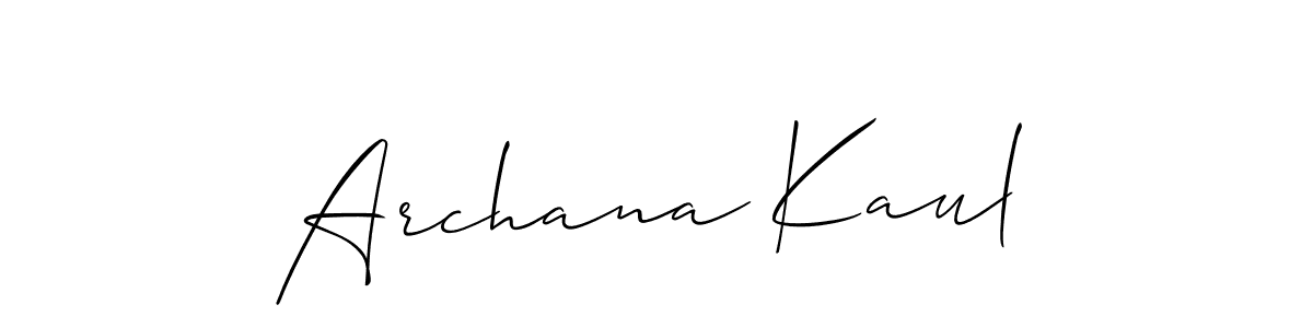 if you are searching for the best signature style for your name Archana Kaul. so please give up your signature search. here we have designed multiple signature styles  using Allison_Script. Archana Kaul signature style 2 images and pictures png