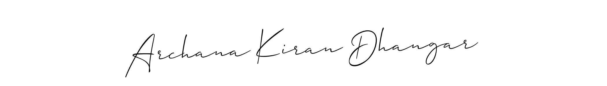 if you are searching for the best signature style for your name Archana Kiran Dhangar. so please give up your signature search. here we have designed multiple signature styles  using Allison_Script. Archana Kiran Dhangar signature style 2 images and pictures png