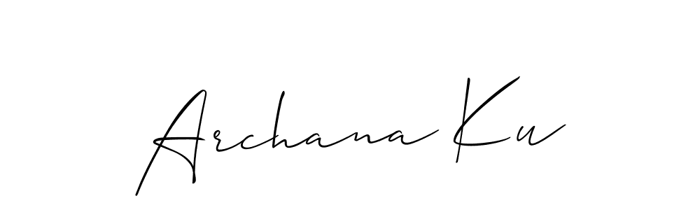 Best and Professional Signature Style for Archana Ku. Allison_Script Best Signature Style Collection. Archana Ku signature style 2 images and pictures png