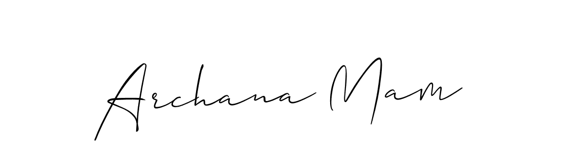 You should practise on your own different ways (Allison_Script) to write your name (Archana Mam) in signature. don't let someone else do it for you. Archana Mam signature style 2 images and pictures png