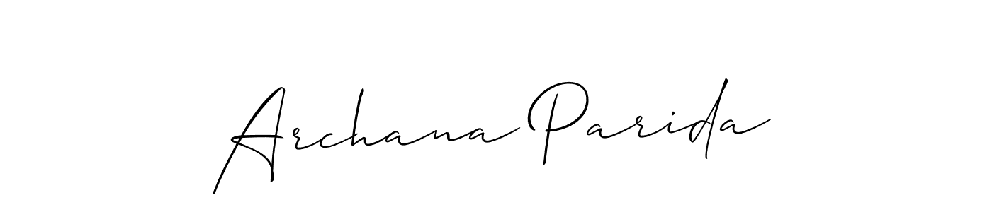 Design your own signature with our free online signature maker. With this signature software, you can create a handwritten (Allison_Script) signature for name Archana Parida. Archana Parida signature style 2 images and pictures png