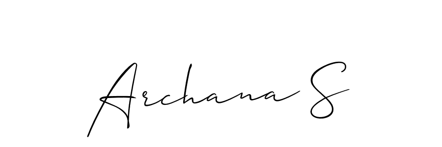 Design your own signature with our free online signature maker. With this signature software, you can create a handwritten (Allison_Script) signature for name Archana S. Archana S signature style 2 images and pictures png