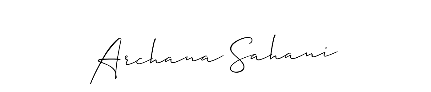 The best way (Allison_Script) to make a short signature is to pick only two or three words in your name. The name Archana Sahani include a total of six letters. For converting this name. Archana Sahani signature style 2 images and pictures png