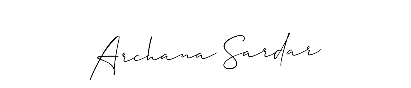 Design your own signature with our free online signature maker. With this signature software, you can create a handwritten (Allison_Script) signature for name Archana Sardar. Archana Sardar signature style 2 images and pictures png
