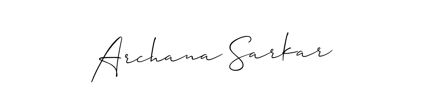 Allison_Script is a professional signature style that is perfect for those who want to add a touch of class to their signature. It is also a great choice for those who want to make their signature more unique. Get Archana Sarkar name to fancy signature for free. Archana Sarkar signature style 2 images and pictures png