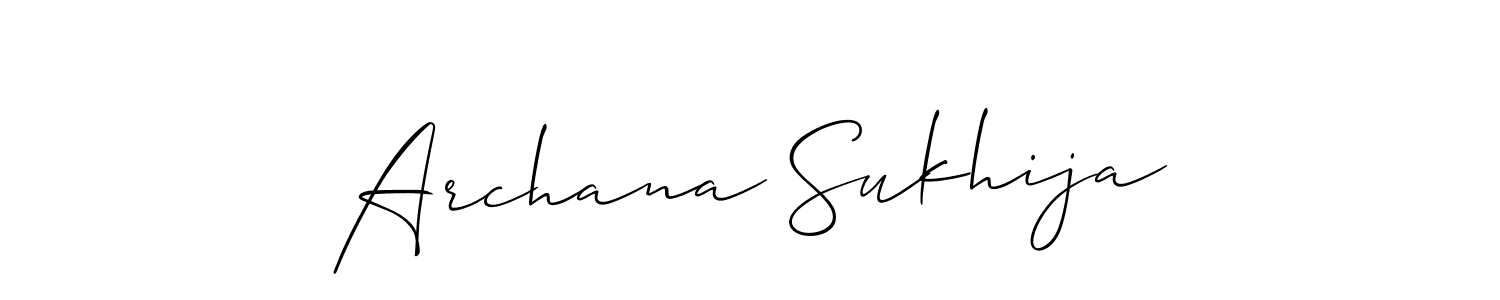 Create a beautiful signature design for name Archana Sukhija. With this signature (Allison_Script) fonts, you can make a handwritten signature for free. Archana Sukhija signature style 2 images and pictures png