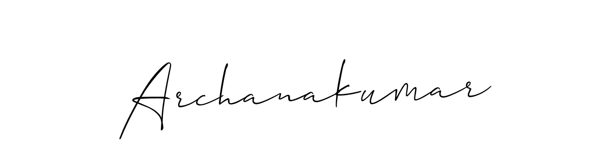 It looks lik you need a new signature style for name Archanakumar. Design unique handwritten (Allison_Script) signature with our free signature maker in just a few clicks. Archanakumar signature style 2 images and pictures png