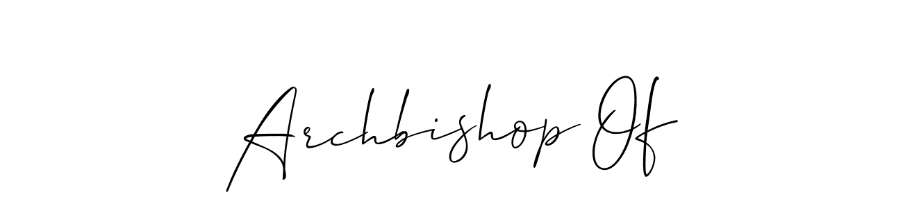 Allison_Script is a professional signature style that is perfect for those who want to add a touch of class to their signature. It is also a great choice for those who want to make their signature more unique. Get Archbishop Of name to fancy signature for free. Archbishop Of signature style 2 images and pictures png