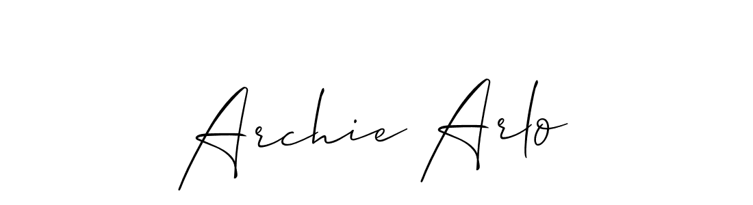 Also You can easily find your signature by using the search form. We will create Archie Arlo name handwritten signature images for you free of cost using Allison_Script sign style. Archie Arlo signature style 2 images and pictures png