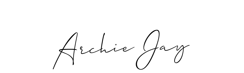How to make Archie Jay name signature. Use Allison_Script style for creating short signs online. This is the latest handwritten sign. Archie Jay signature style 2 images and pictures png