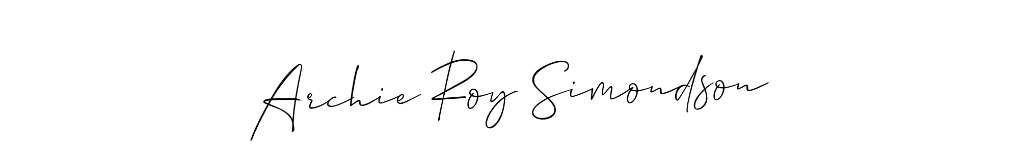 Design your own signature with our free online signature maker. With this signature software, you can create a handwritten (Allison_Script) signature for name Archie Roy Simondson. Archie Roy Simondson signature style 2 images and pictures png
