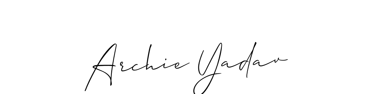 How to Draw Archie Yadav signature style? Allison_Script is a latest design signature styles for name Archie Yadav. Archie Yadav signature style 2 images and pictures png