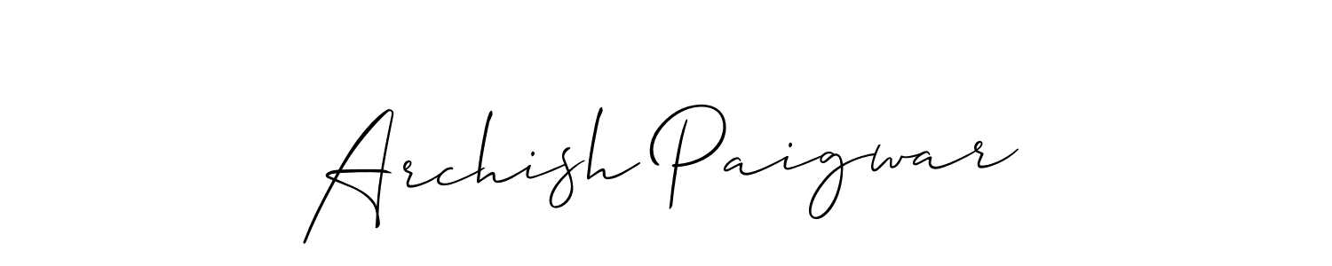 Create a beautiful signature design for name Archish Paigwar. With this signature (Allison_Script) fonts, you can make a handwritten signature for free. Archish Paigwar signature style 2 images and pictures png