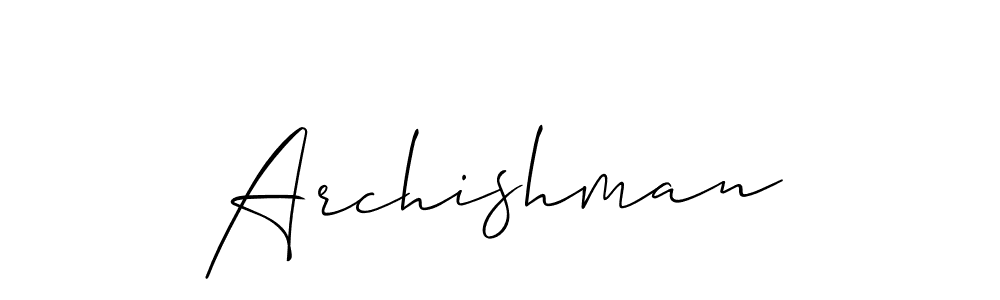 The best way (Allison_Script) to make a short signature is to pick only two or three words in your name. The name Archishman include a total of six letters. For converting this name. Archishman signature style 2 images and pictures png
