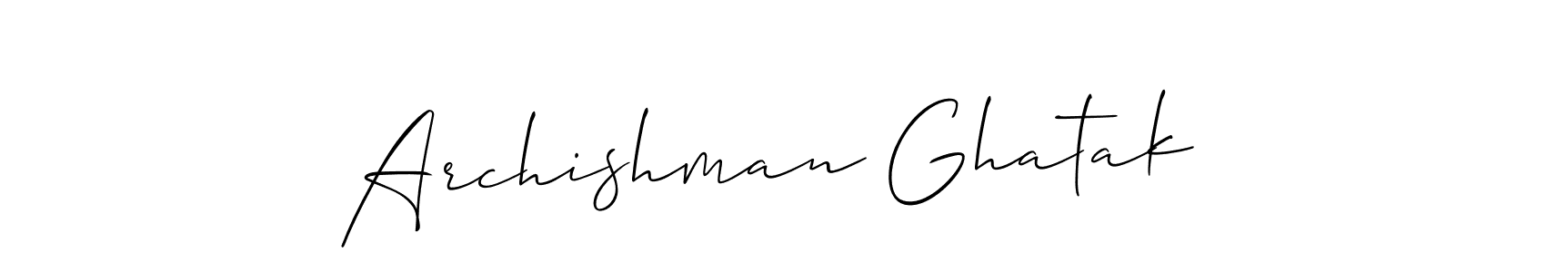 Make a beautiful signature design for name Archishman Ghatak. With this signature (Allison_Script) style, you can create a handwritten signature for free. Archishman Ghatak signature style 2 images and pictures png