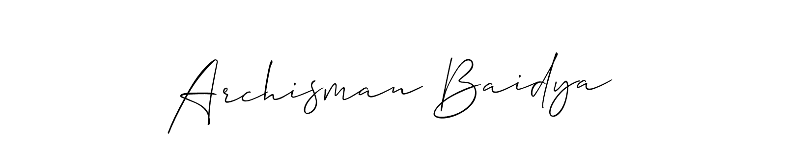 How to make Archisman Baidya name signature. Use Allison_Script style for creating short signs online. This is the latest handwritten sign. Archisman Baidya signature style 2 images and pictures png