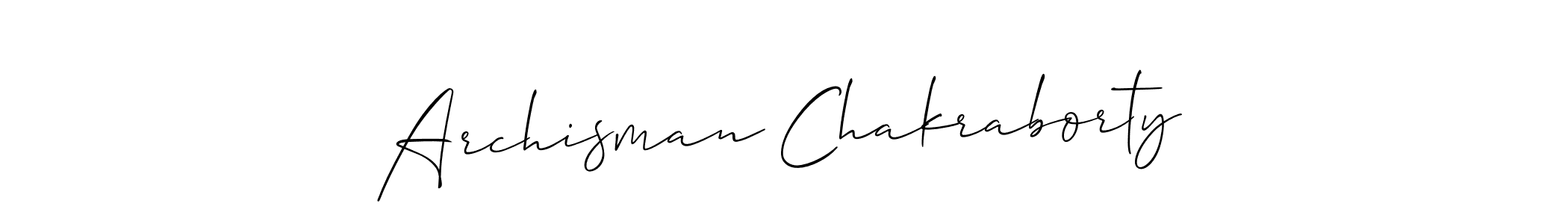 if you are searching for the best signature style for your name Archisman Chakraborty. so please give up your signature search. here we have designed multiple signature styles  using Allison_Script. Archisman Chakraborty signature style 2 images and pictures png