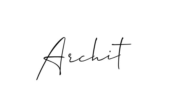 How to make Archit name signature. Use Allison_Script style for creating short signs online. This is the latest handwritten sign. Archit signature style 2 images and pictures png