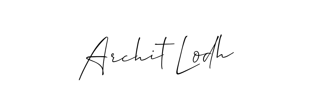 Create a beautiful signature design for name Archit Lodh. With this signature (Allison_Script) fonts, you can make a handwritten signature for free. Archit Lodh signature style 2 images and pictures png