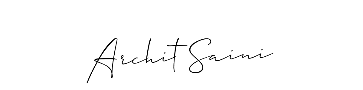 Make a beautiful signature design for name Archit Saini. With this signature (Allison_Script) style, you can create a handwritten signature for free. Archit Saini signature style 2 images and pictures png
