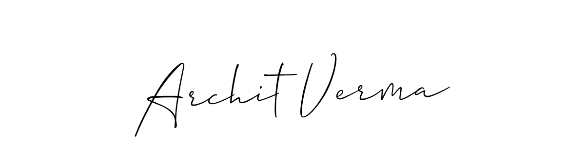 Best and Professional Signature Style for Archit Verma. Allison_Script Best Signature Style Collection. Archit Verma signature style 2 images and pictures png