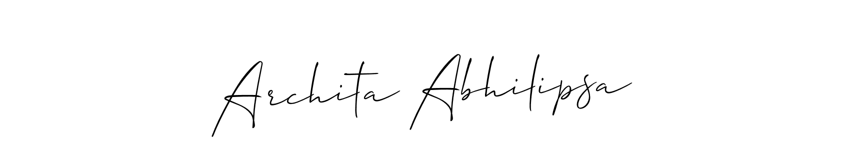 Create a beautiful signature design for name Archita Abhilipsa. With this signature (Allison_Script) fonts, you can make a handwritten signature for free. Archita Abhilipsa signature style 2 images and pictures png