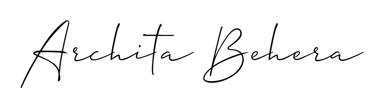 Looking for an artistic signature for Archita Behera? The Allison_Script calligraphy style gives a sophisticated flow suitable for business cards and emails. Archita Behera signature style 2 images and pictures png
