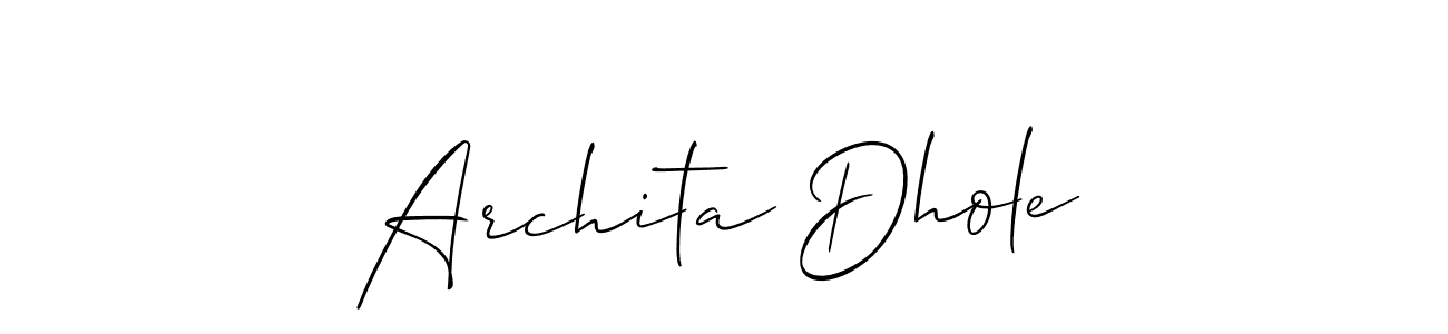 Create a beautiful signature design for name Archita Dhole. With this signature (Allison_Script) fonts, you can make a handwritten signature for free. Archita Dhole signature style 2 images and pictures png