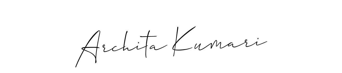 Also we have Archita Kumari name is the best signature style. Create professional handwritten signature collection using Allison_Script autograph style. Archita Kumari signature style 2 images and pictures png