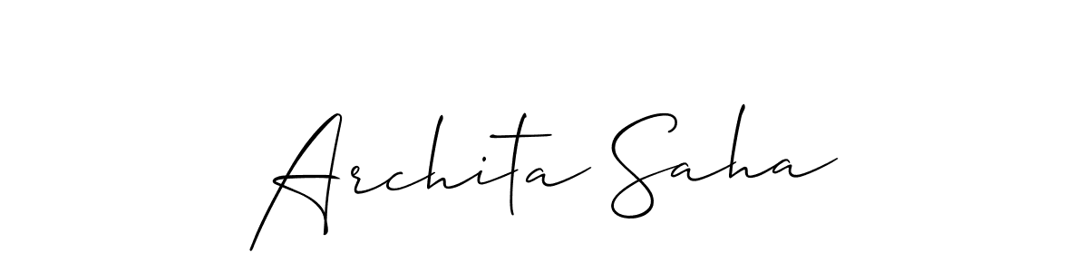 Also You can easily find your signature by using the search form. We will create Archita Saha name handwritten signature images for you free of cost using Allison_Script sign style. Archita Saha signature style 2 images and pictures png