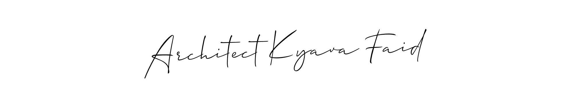 Create a beautiful signature design for name Architect Kyava Faid. With this signature (Allison_Script) fonts, you can make a handwritten signature for free. Architect Kyava Faid signature style 2 images and pictures png