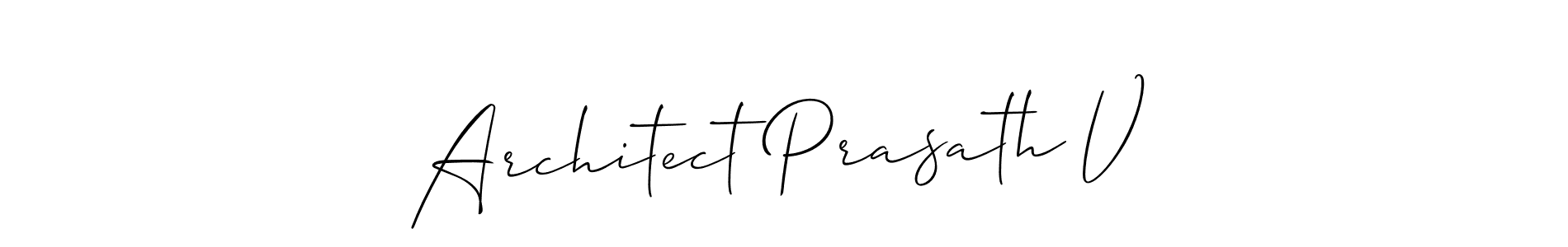 Allison_Script is a professional signature style that is perfect for those who want to add a touch of class to their signature. It is also a great choice for those who want to make their signature more unique. Get Architect Prasath V name to fancy signature for free. Architect Prasath V signature style 2 images and pictures png