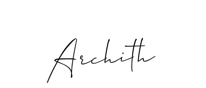 Similarly Allison_Script is the best handwritten signature design. Signature creator online .You can use it as an online autograph creator for name Archith. Archith signature style 2 images and pictures png