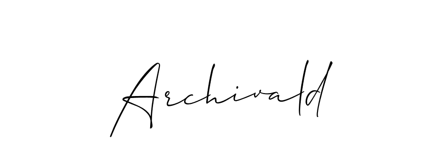 Create a beautiful signature design for name Archivald. With this signature (Allison_Script) fonts, you can make a handwritten signature for free. Archivald signature style 2 images and pictures png