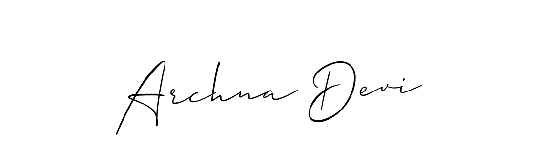 Allison_Script is a professional signature style that is perfect for those who want to add a touch of class to their signature. It is also a great choice for those who want to make their signature more unique. Get Archna Devi name to fancy signature for free. Archna Devi signature style 2 images and pictures png