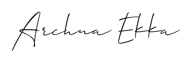 The Allison_Script handwriting style adds charm and authenticity to name Archna Ekka. A wonderful choice for personal thank-you notes. Archna Ekka signature style 2 images and pictures png