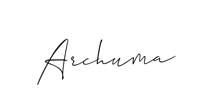 How to make Archuma name signature. Use Allison_Script style for creating short signs online. This is the latest handwritten sign. Archuma signature style 2 images and pictures png