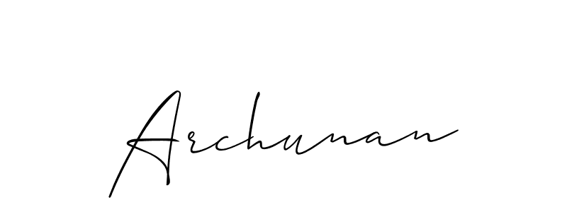 Create a beautiful signature design for name Archunan. With this signature (Allison_Script) fonts, you can make a handwritten signature for free. Archunan signature style 2 images and pictures png