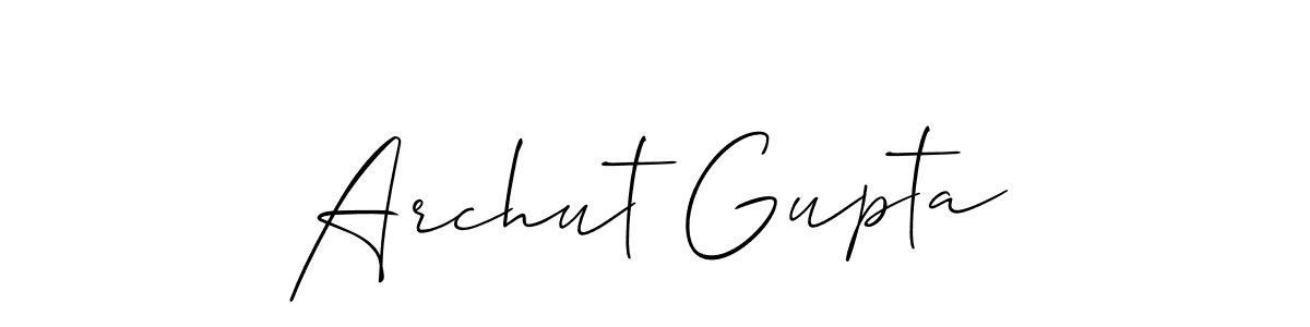 Archut Gupta stylish signature style. Best Handwritten Sign (Allison_Script) for my name. Handwritten Signature Collection Ideas for my name Archut Gupta. Archut Gupta signature style 2 images and pictures png
